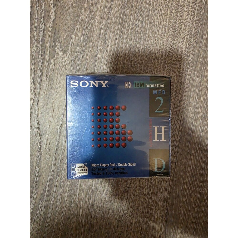 10-Pack SONY Floppy Disks Diskettes 2HD 1.44 MB Double Sided High Density 3.5"